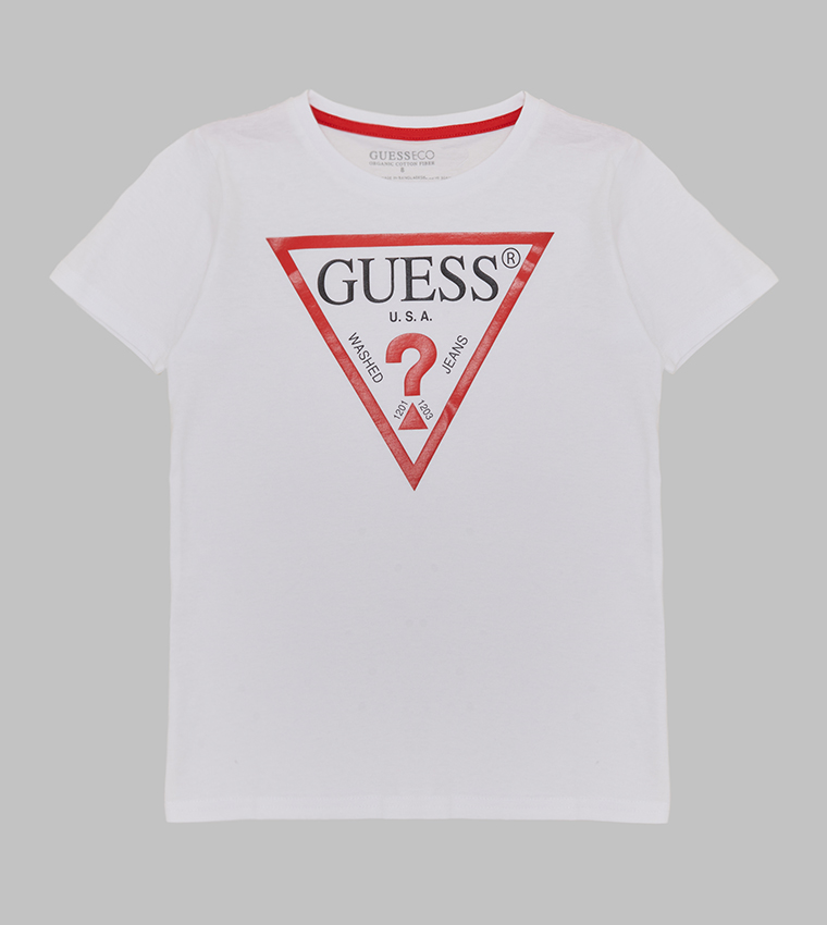 guess jeans white t shirt