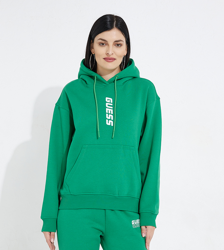 Buy Guess Alisha Logo Detail Hoodie In Green 6thStreet UAE