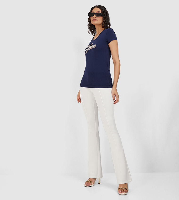 Logo Embellished Short Sleeves T-Shirt
