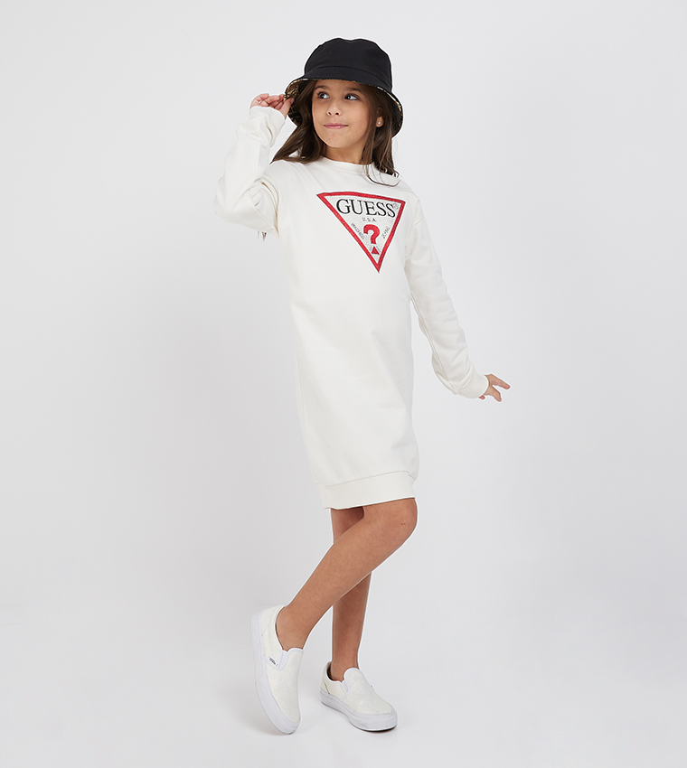 فستان قطن بطبعة شعار الماركة 