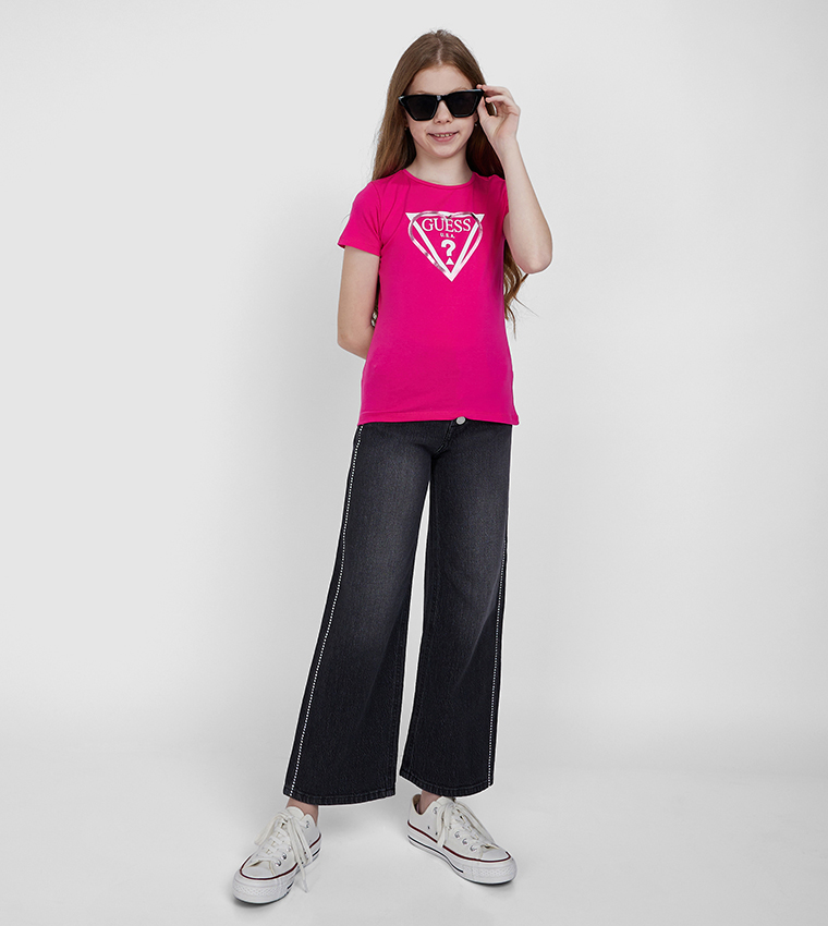 GUESS T-Shirt Pour Fille Fuchsia 12 Ans (152cm) - Collection Printemps-Été