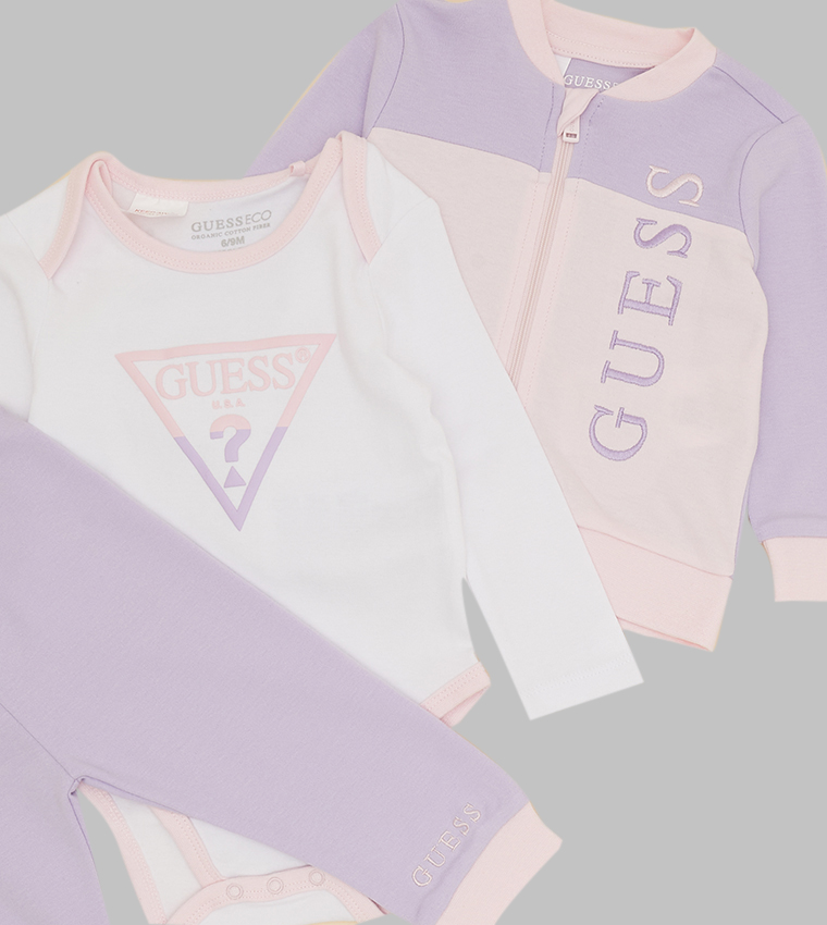 Buy Guess 3 Piece Logo Printed Clothing Set In Purple 6thStreet UAE