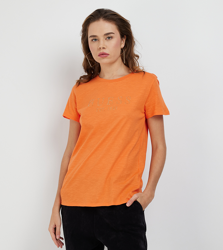 Guess t outlet shirt orange