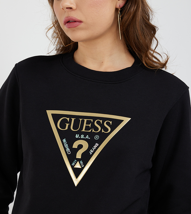 Guess on sale sweatshirt black