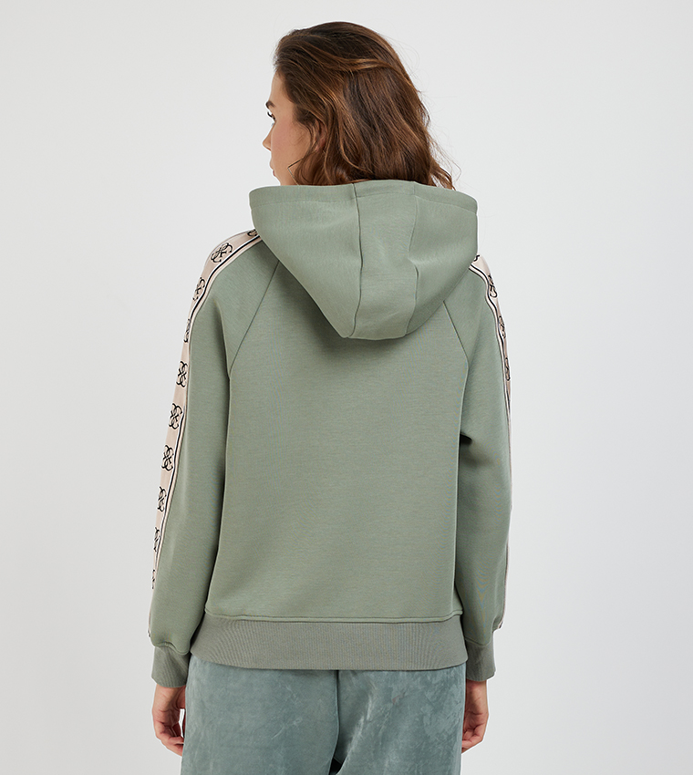 Guess green hoodie deals