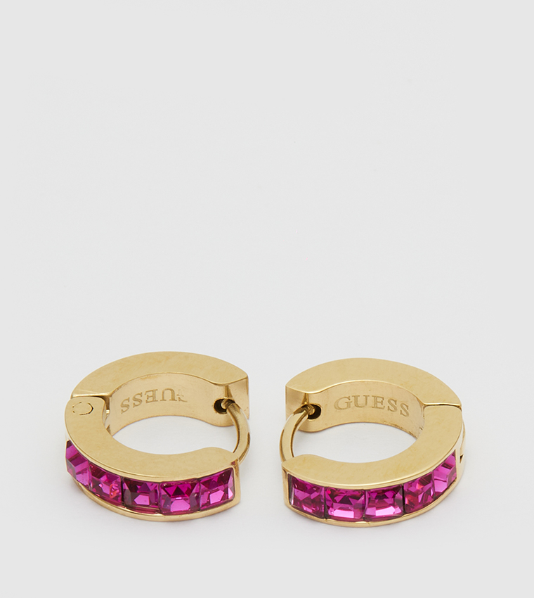 Buy Guess Embellished Hoop Earrings In Gold 6thStreet UAE