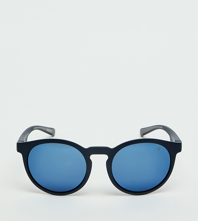 Full-Rim Round Sunglasses