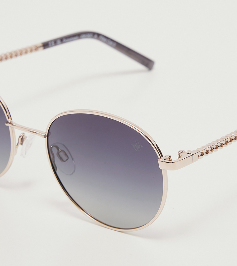 Full-Rim Round Sunglasses
