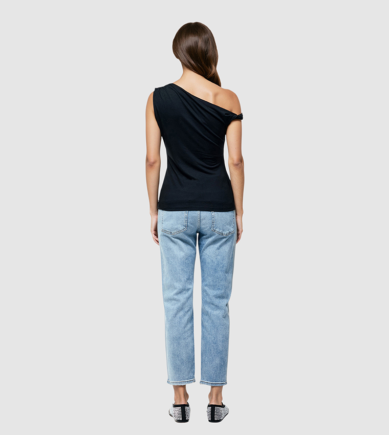 SIA Jersey Asymmetric Shoulder Top