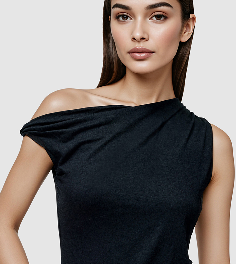 SIA Jersey Asymmetric Shoulder Top