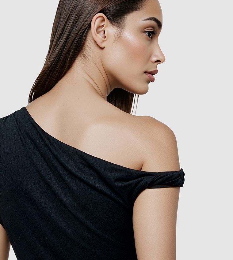 SIA Jersey Asymmetric Shoulder Top