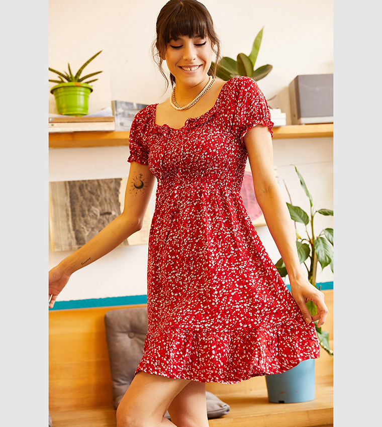 Red casual hot sale dresses