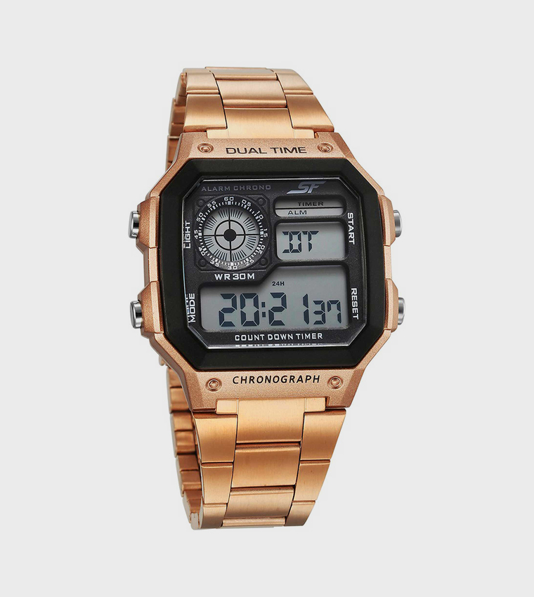 Hexa Metal Strap Digital Watch
