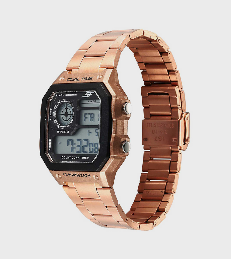 Hexa Metal Strap Digital Watch