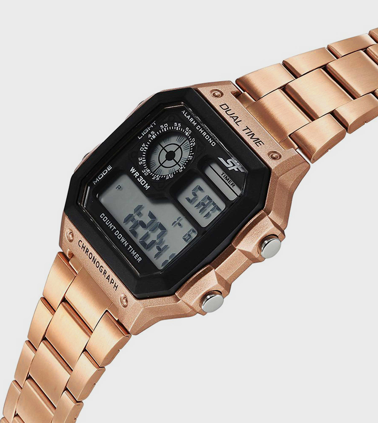 Hexa Metal Strap Digital Watch