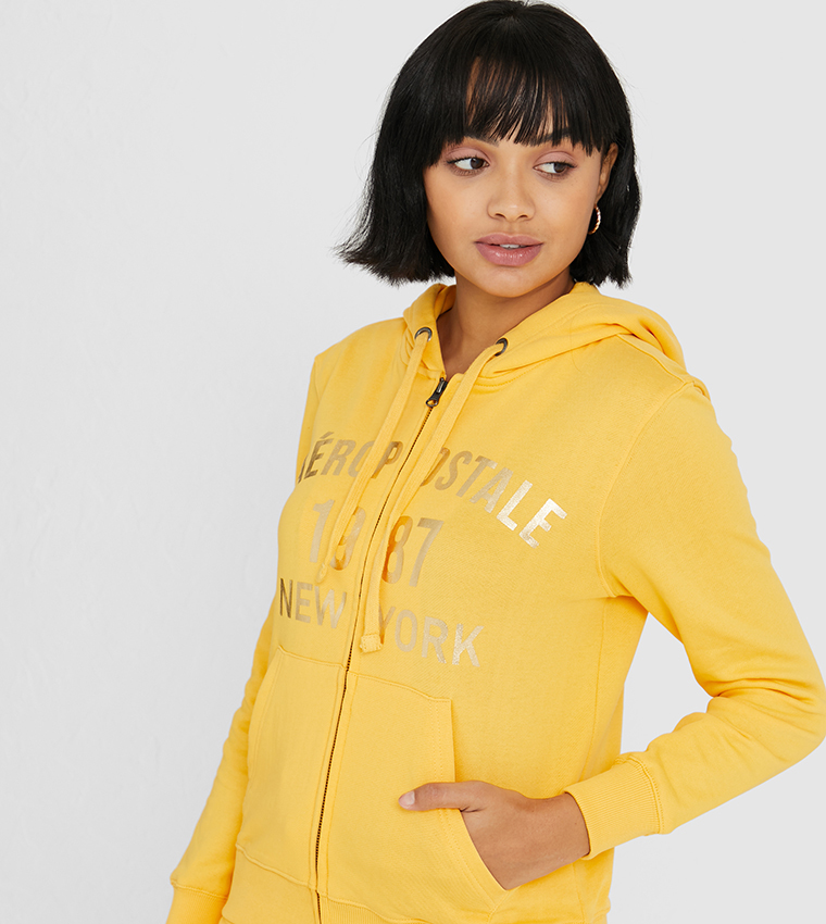 Yellow aeropostale hoodie top