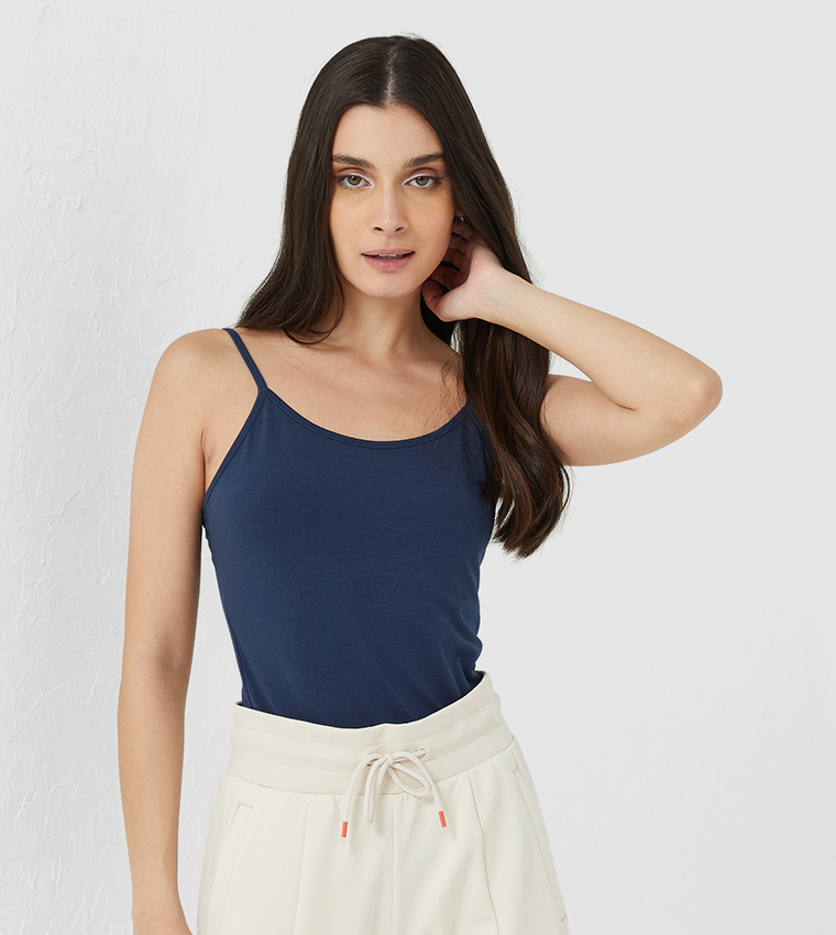Solid Shoulder Strap Top