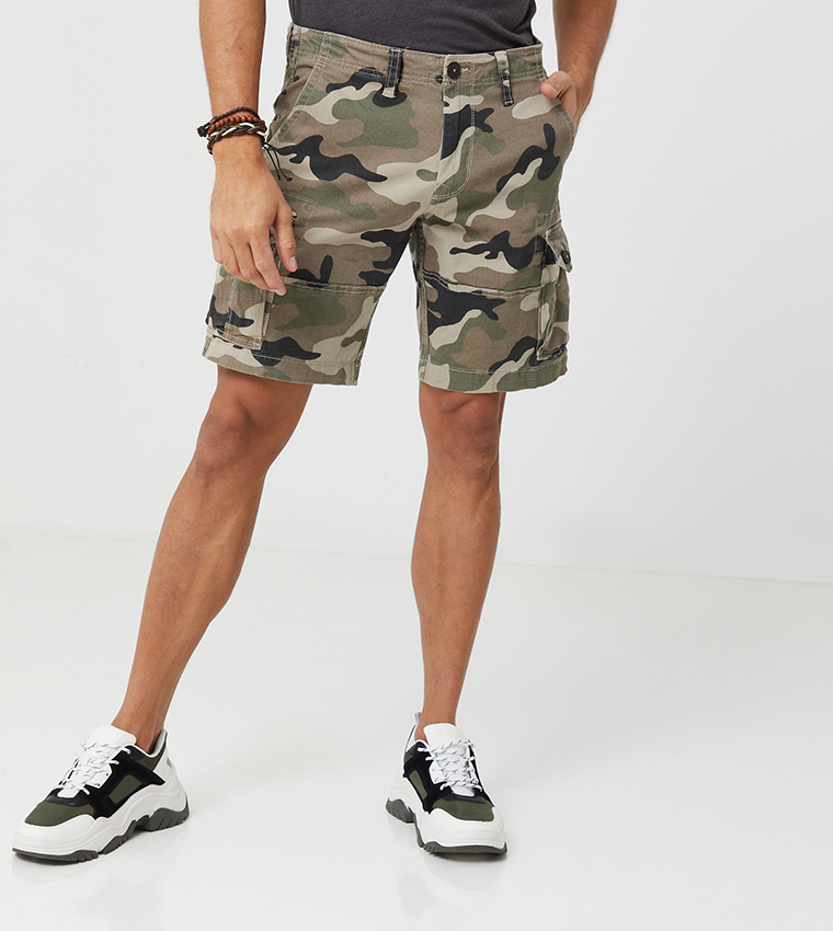 Camo cargo shorts sale