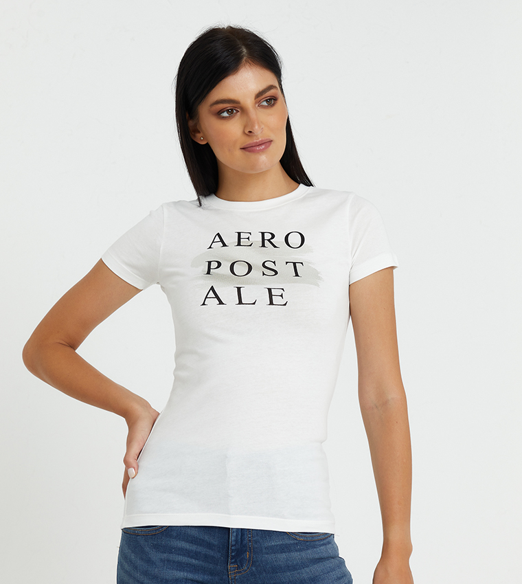 Buy Aeropostale Aero Girls Graphic T Shirt White In White 6thStreet Kuwait