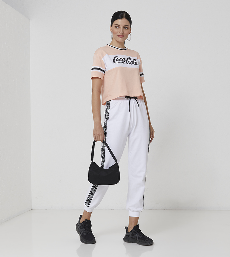 Buy Aeropostale Printed Tape Drawstring Waist Joggers In White