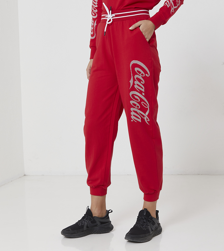 Buy Aeropostale Aero Girls Coca Cola Jogger Track Pants In Red