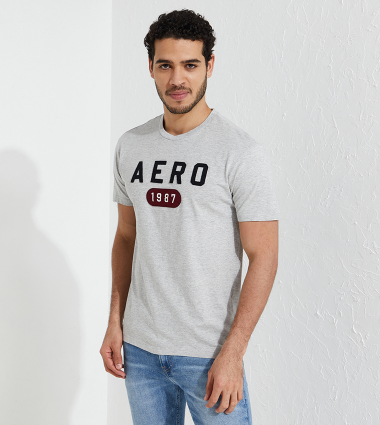Buy Aeropostale Fashion Casual Short Sleeves T Shirt In Grey