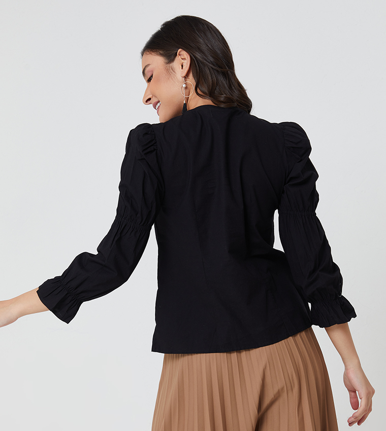 Long Sleeve Woven Top