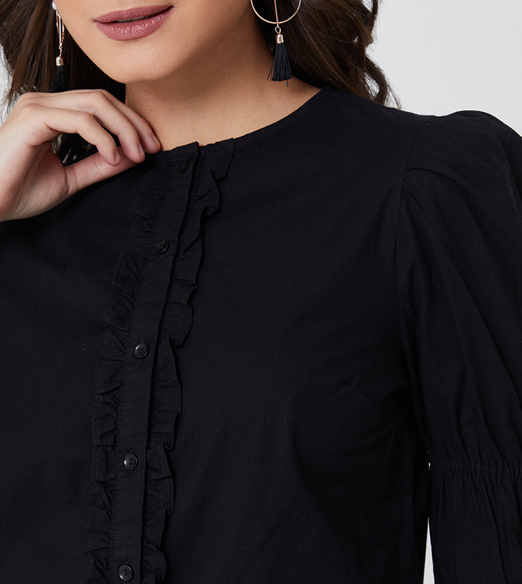 Long Sleeve Woven Top