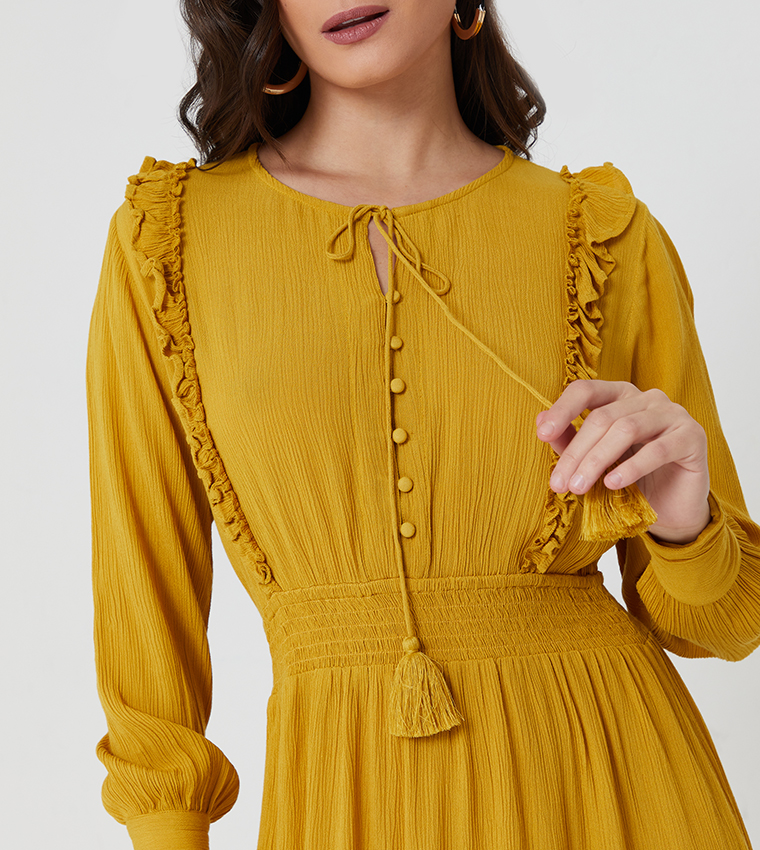 yellow satin slip dress Anderson Maxi Dress, in Pale Yellow Luxe Satin, Size: Medium | Show Me Your Mumu