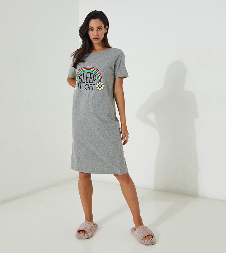 T shirt dress gray cheap