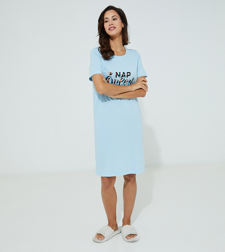 Buy Aeropostale Aero Women's Printed Nightdress In Blue