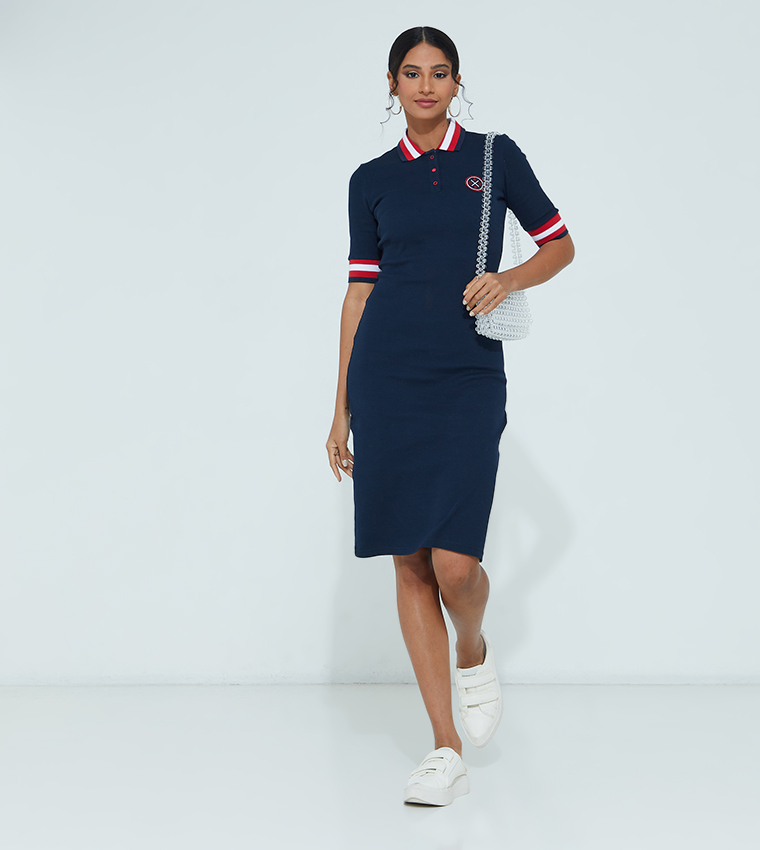 Buy Aeropostale Aero Super Comfy Knitted Rib Midi Dress In Blue 6thStreet Bahrain