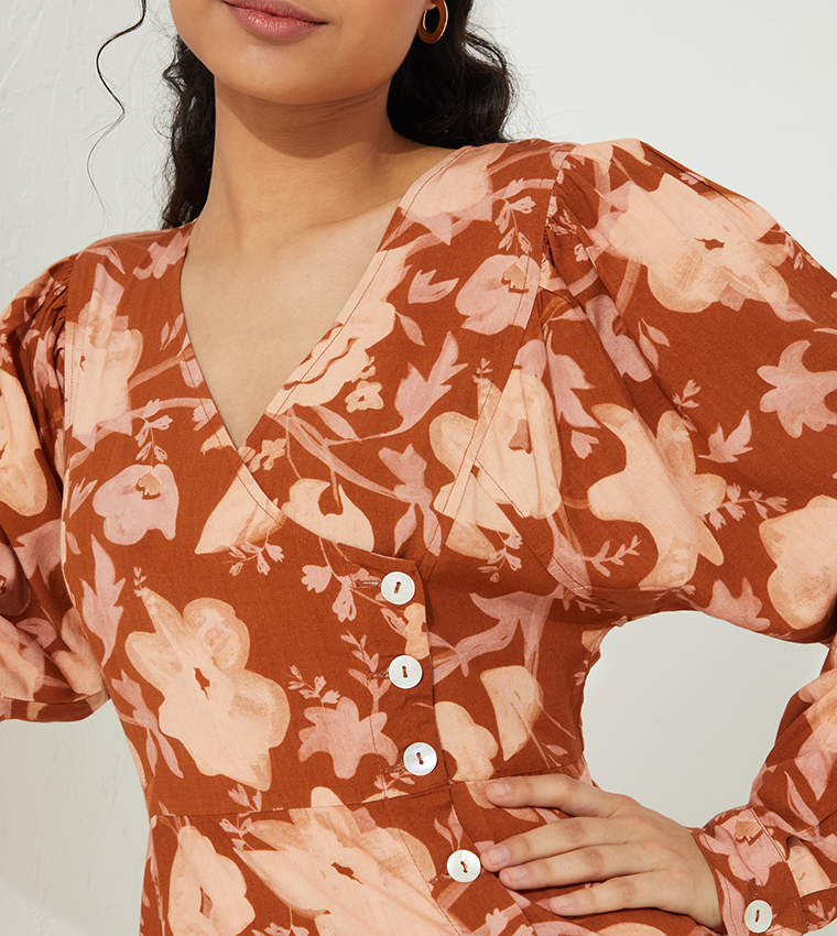 Aero Modest Floral Wraped Maxi Dress