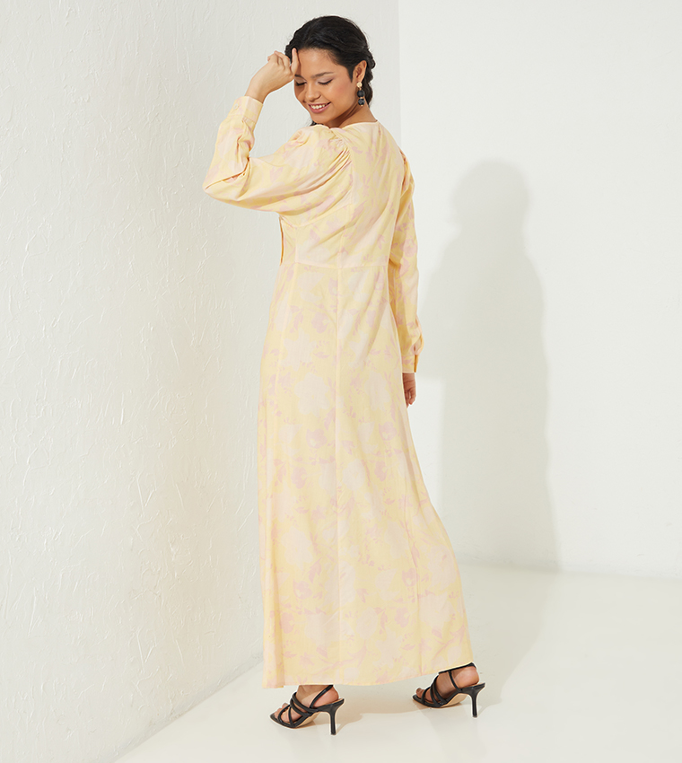Aero Modest Floral Wraped Maxi Dress