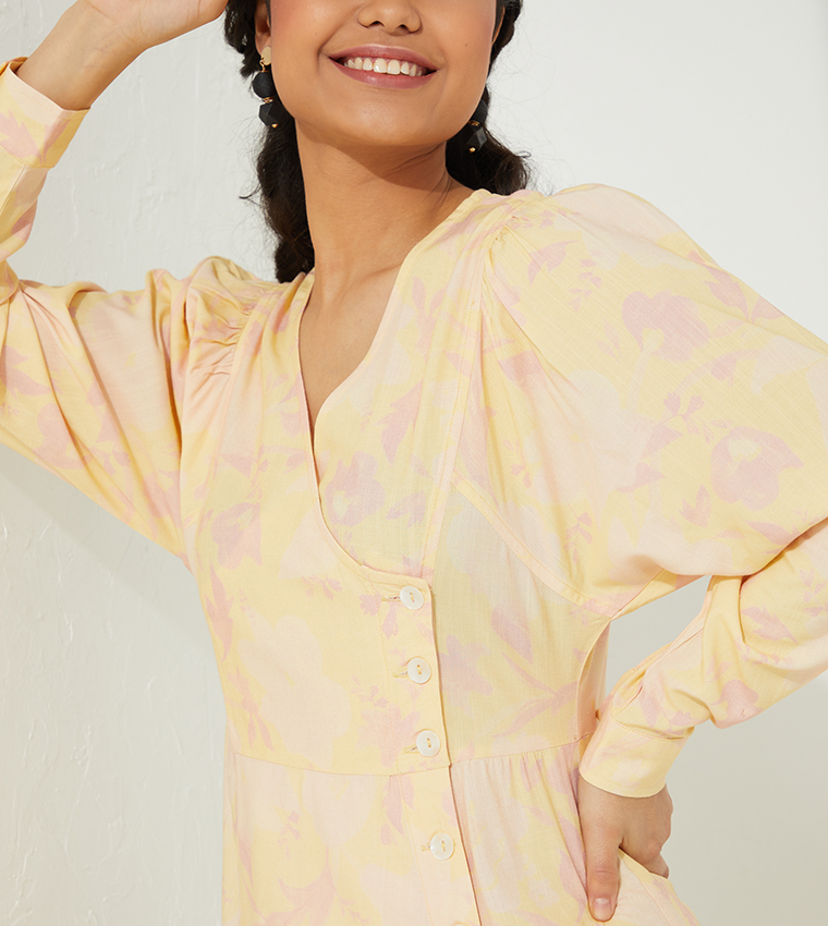 Aero Modest Floral Wraped Maxi Dress