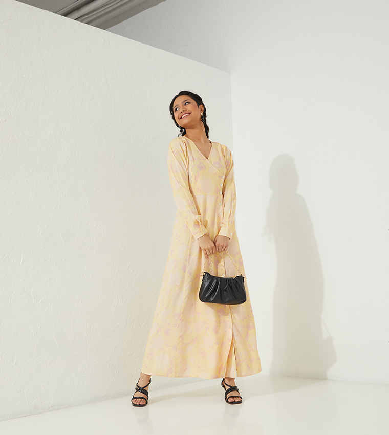 Aero Modest Floral Wraped Maxi Dress