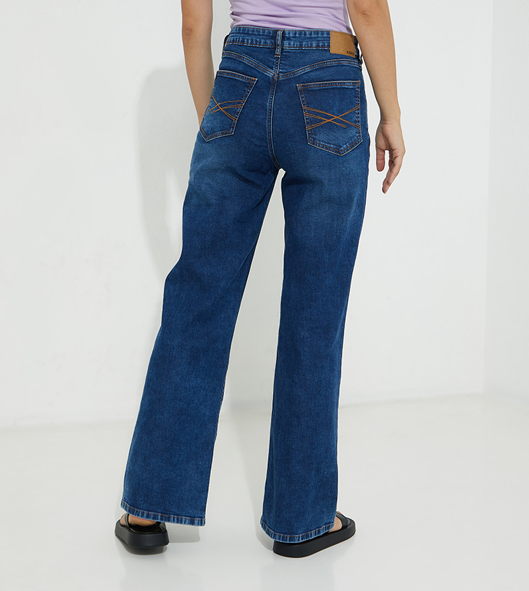 Buy Aeropostale Faded High Rise Flared Jeans In Blue 6thStreet UAE