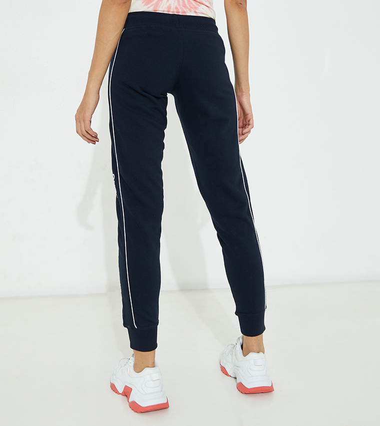 Aero Terry Stripped Joggers In Blue 