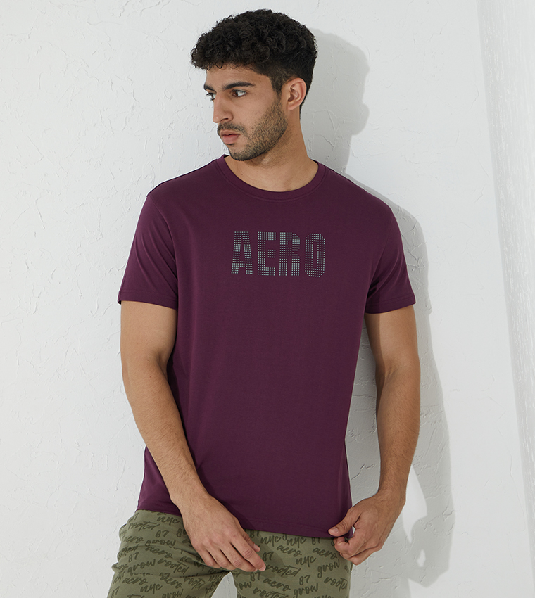 Aero Boys Glitter Stud Printed T Shirt 