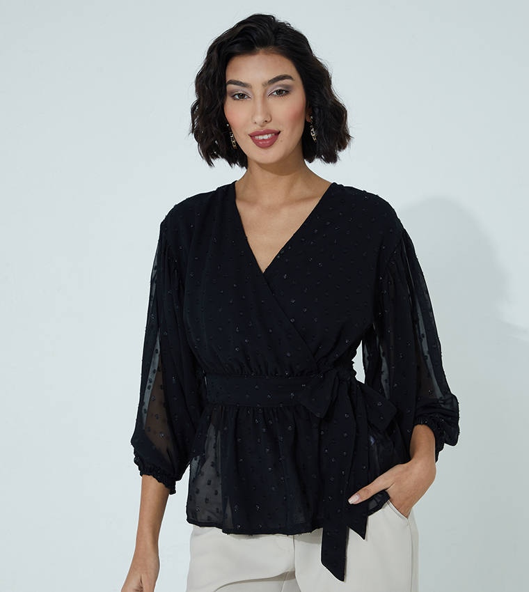 Tie Knot Waist Wrap Top