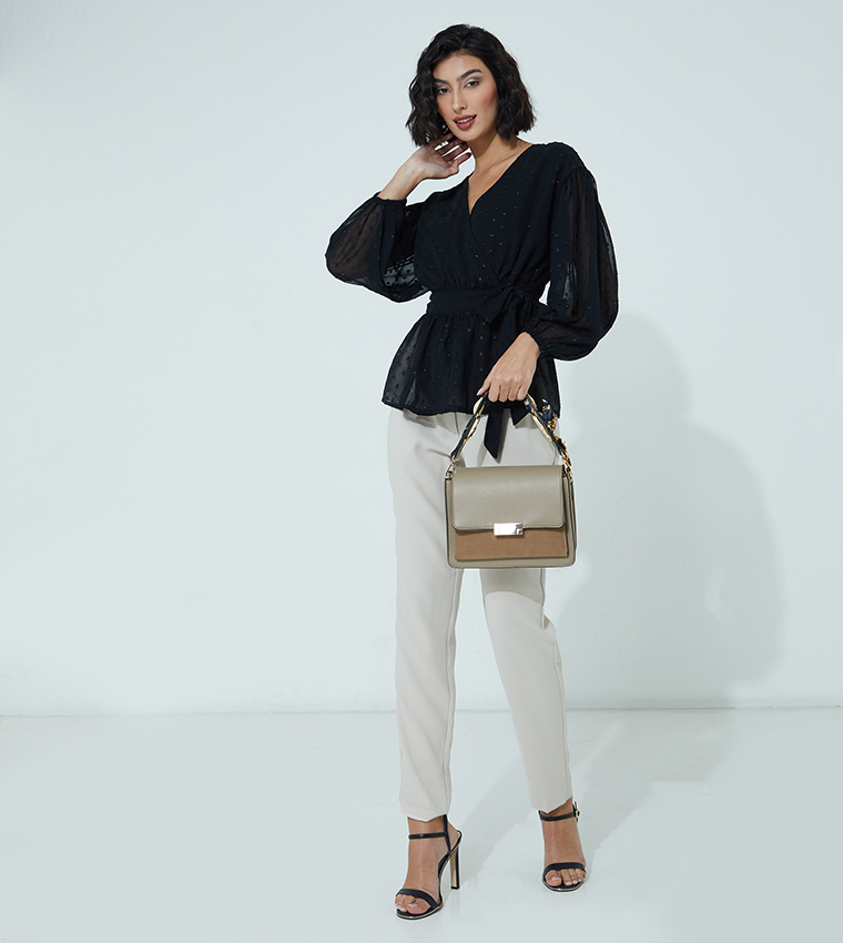 Tie Knot Waist Wrap Top