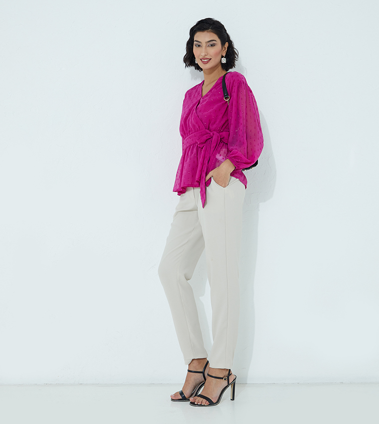 Tie Knot Waist Wrap Top