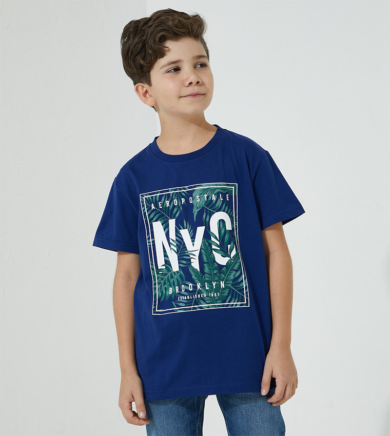 Buy Aeropostale Printed Regular Fit T Shirt In Blue 6thStreet Kuwait