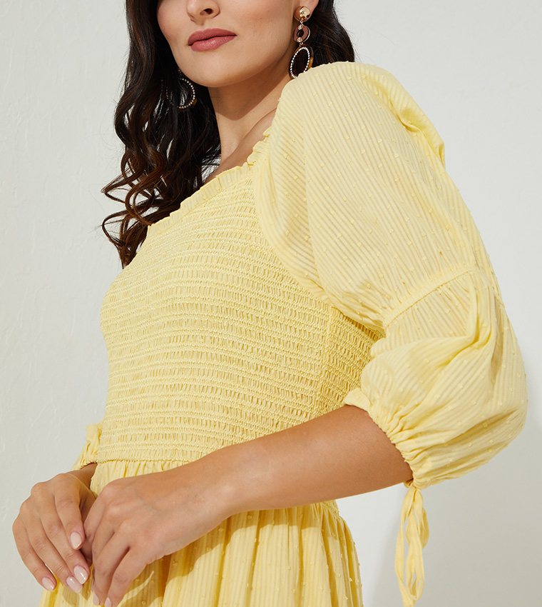 yellow floral long sleeve dress Linda Charm Maxi Dress main image 0