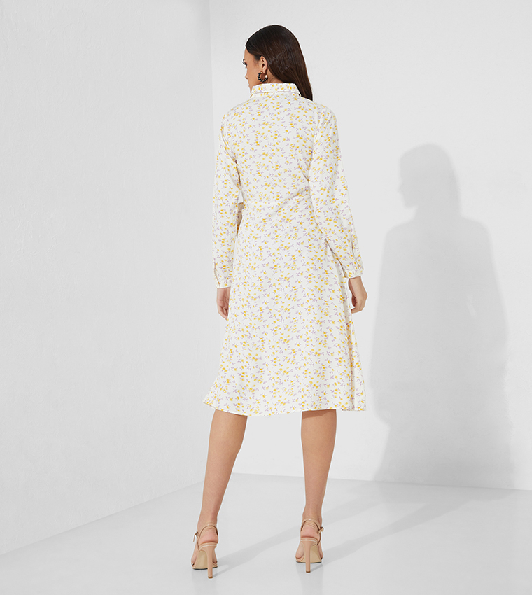 Aero Trendy Floral Printed Rayon Midi Dress