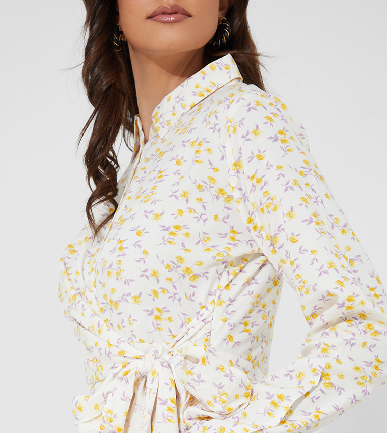 Aero Trendy Floral Printed Rayon Midi Dress