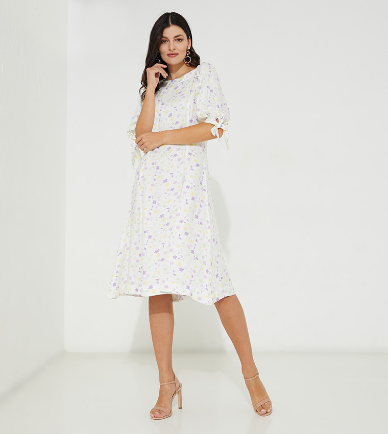 Floral a line shop dress