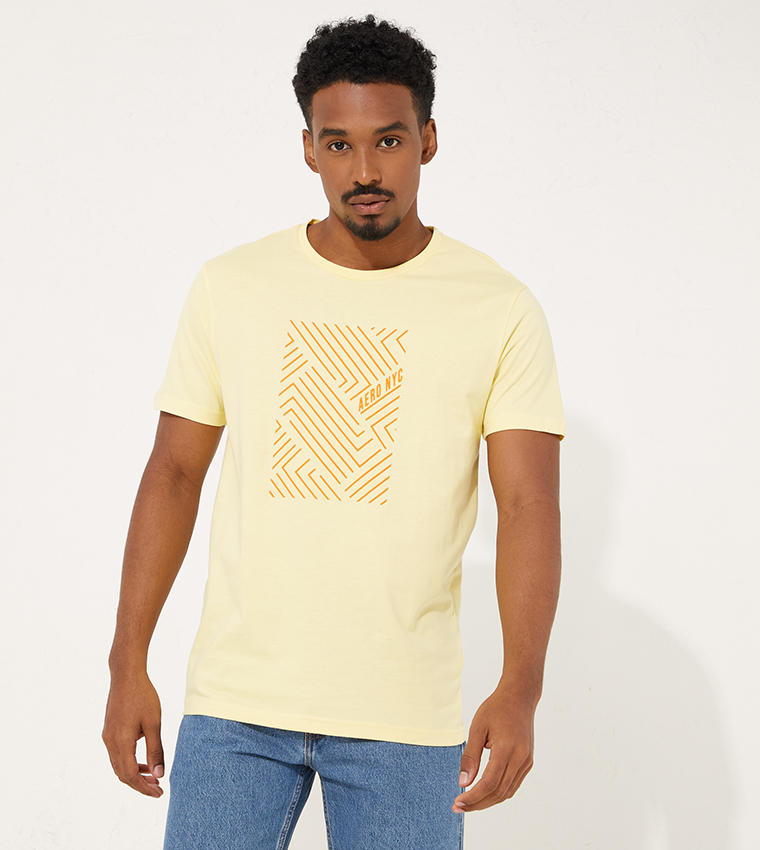 Buy Aeropostale Aero Guys Logo Printed T Shirt In Light Yellow 6thStreet Oman