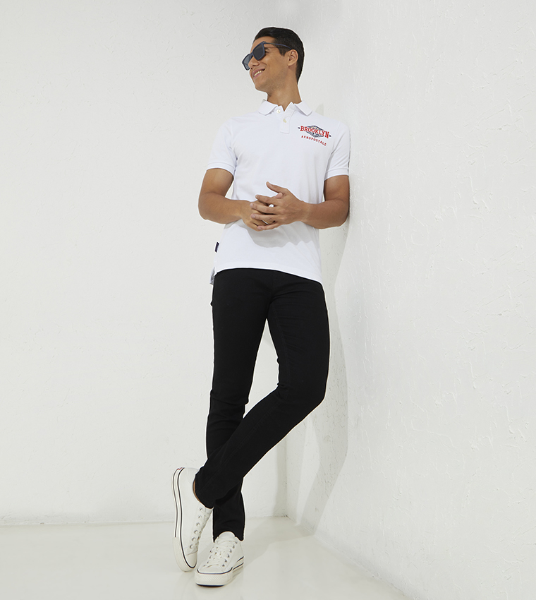 Aero Guy's Logo Embroidered Polo T-Shirt