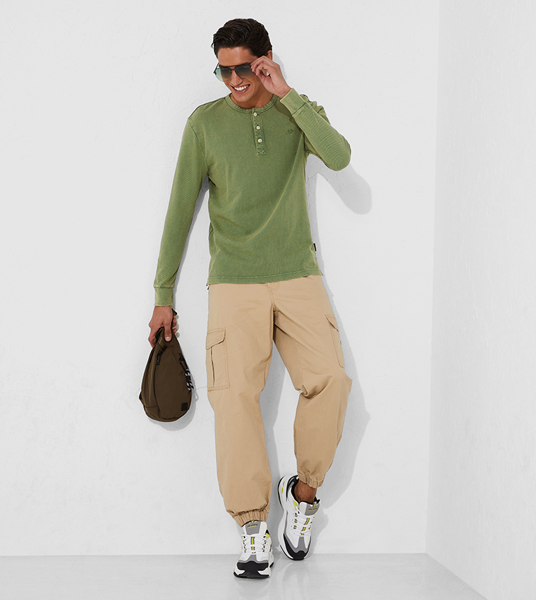 Aero Men Regular Fit Henley T-Shirt